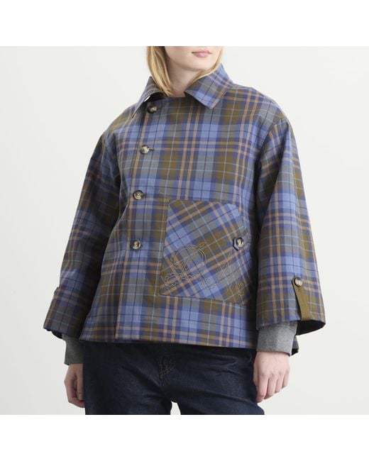 Damson Madder Green Reversible Jerry Crop Trench Coat