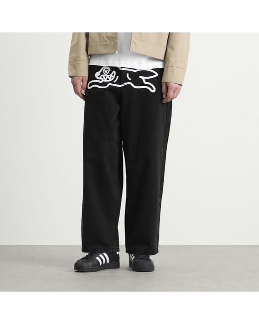 パンツ ICECREAM RUNNING DOG WIDE DENIM JEANS ICECREAM Running Dog Triple Scoop Wide Denim Jeans in Black for