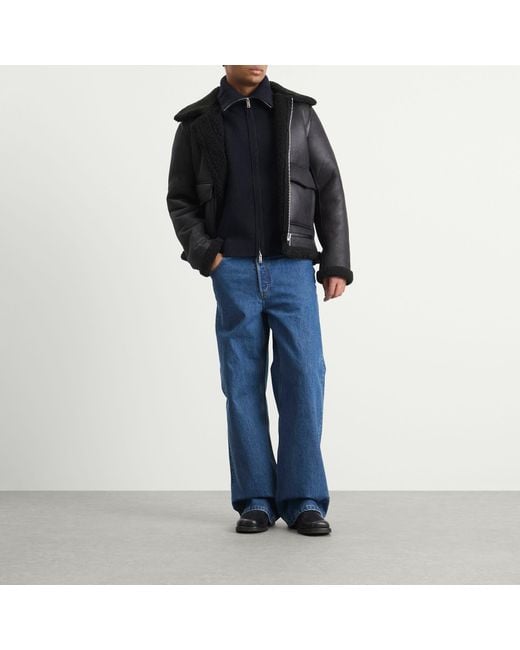 A.P.C. Black Tommy Faux Shearling Jacket for men