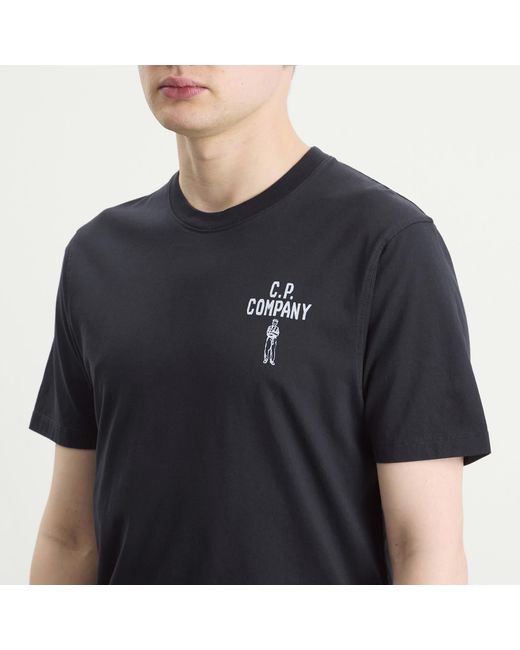 C P Company Black Logo Print T-Shirt for men