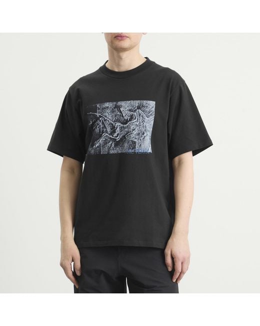 Arc'teryx Black Kragg Cotton Lithographica T-Shirt for men