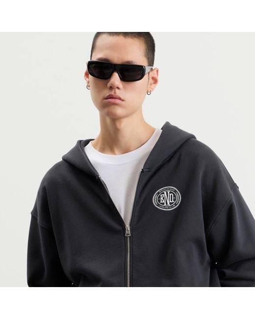 END. Black Leisure Zip Hoodie