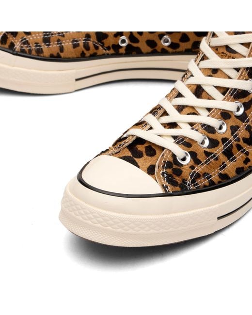 Converse Brown Chuck Taylor 1970S Leopard Pony Hair Hi Sneaker