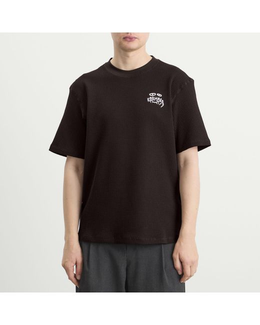 KARMA8A Black Rive Gaufre T-Shirt for men