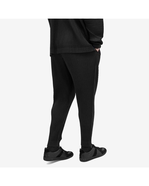 Homme Plissé Issey Miyake Black Pleated Tapered Trousers for men
