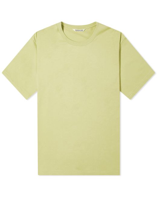 Auralee Yellow Luster Plaiting T-Shirt for men