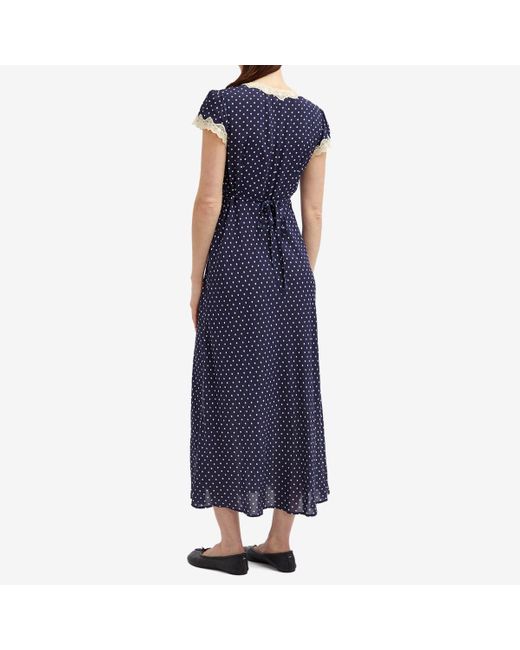 rixo blue polka dot dress