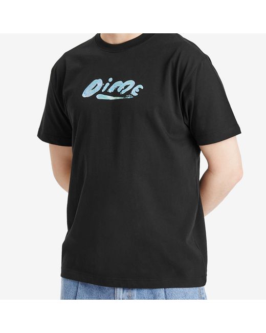 Dime Black Paint T-Shirt for men