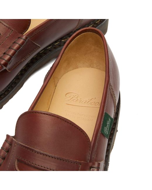 Paraboot Brown Orsay Leather Loafer
