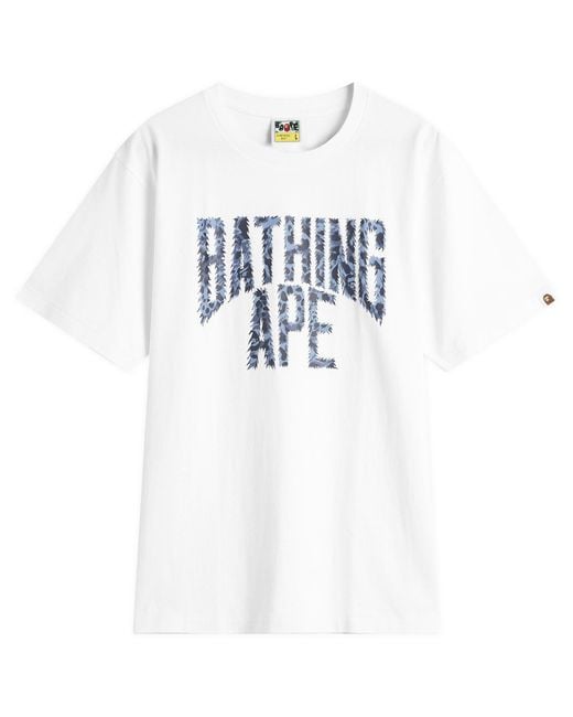 A Bathing Ape White Wild Leopard Nyc Logo T-Shirt for men