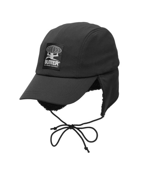 Butter Goods Black Terrain Ski 4 Panel Cap for men