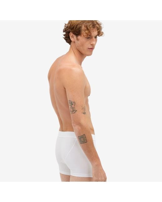 Skims White Cotton Boxer Brief 3" for men
