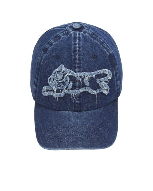 ICECREAM Blue Distressed Running Dog Dad Cap