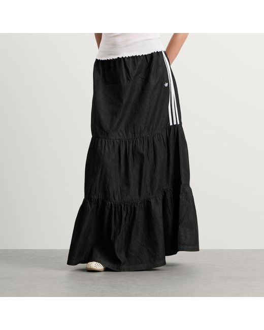 Adidas Black Denim Maxi Skirt
