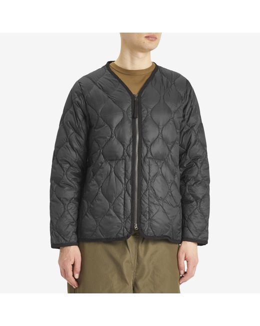 Taion Gray Military Zip V-Neck Softshell Down Jacket for men