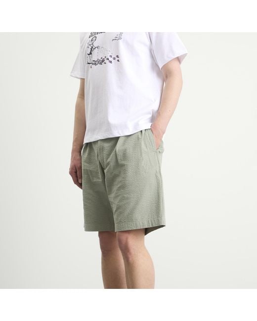 Service Works Gray Seersucker Part Timer Shorts for men