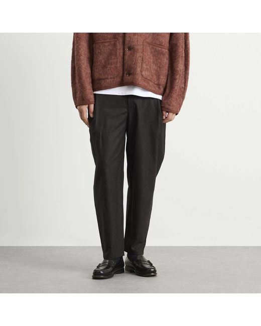A Kind Of Guise Black Folded Wide Trousers for men