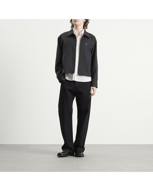 mfpen Black Wool Postal Jacket for men