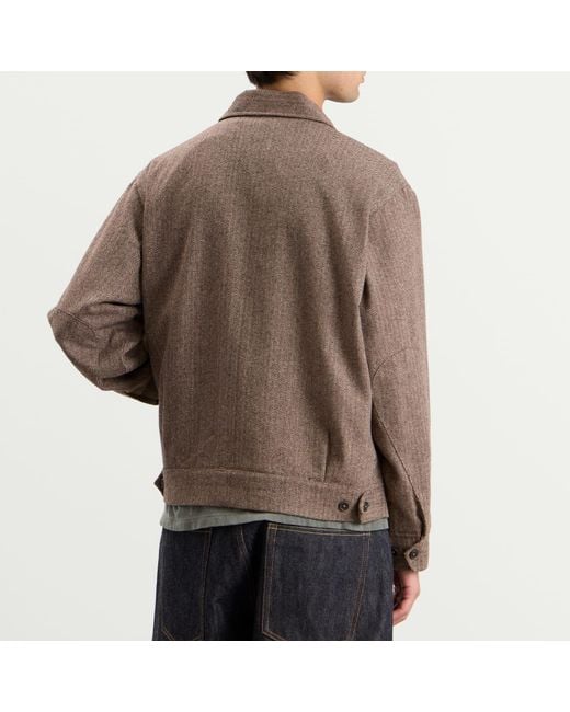 Universal Works Brown Wool Herringbone S130 Jacket for men