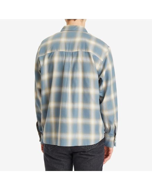 Second/Layer Blue Relaxed Check Shirt for men