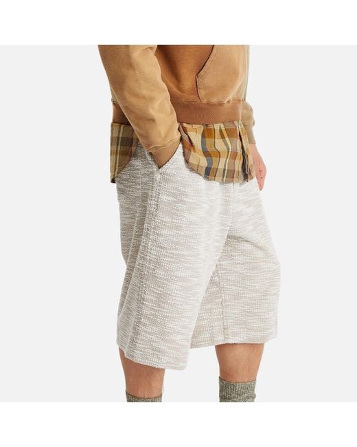 Merely Made White Jacquard Wide Shorts for men
