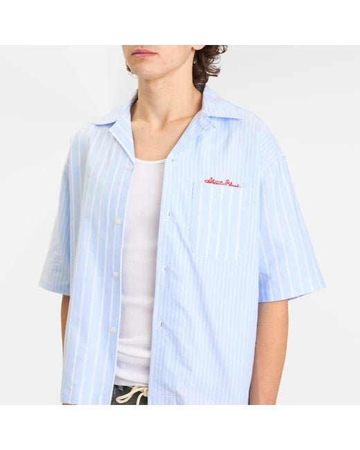 About Blank Blue Patchwork Vacation Shirt for men