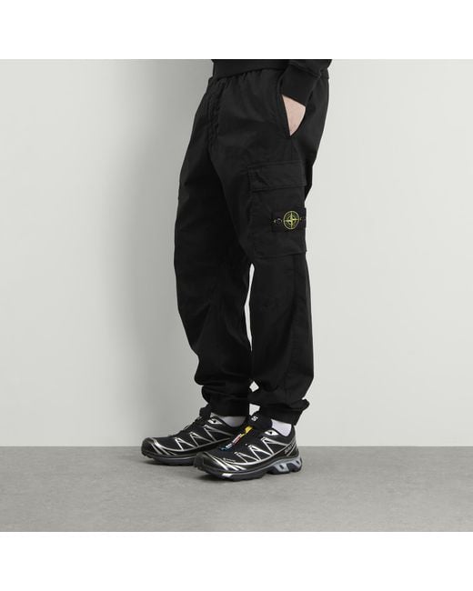 Stone Island Black Tela Paracadute Cargo Trousers for men