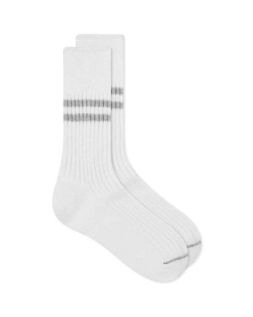 RoToTo White Hemp Organic Cotton Stripe Sock