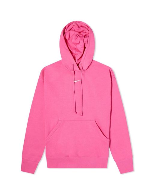 Nike Phoenix Fleece Hoody in Pink | Lyst