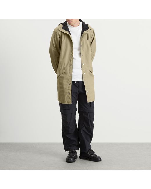 Rains Green Long Jacket for men