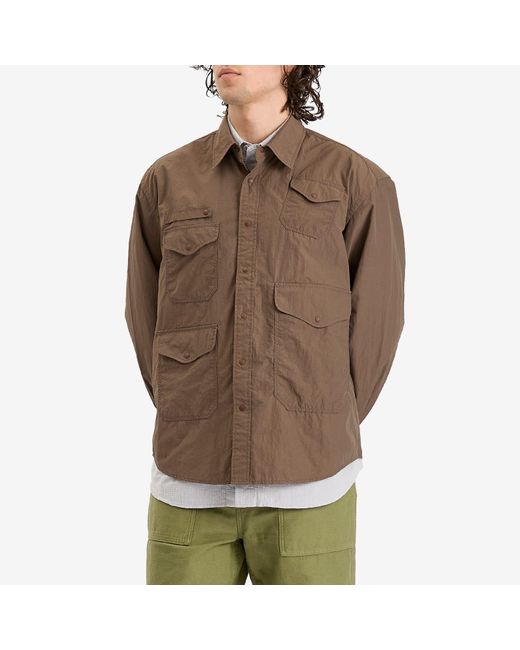 FRIZMWORKS Brown Nylon Utility Overshirt for men