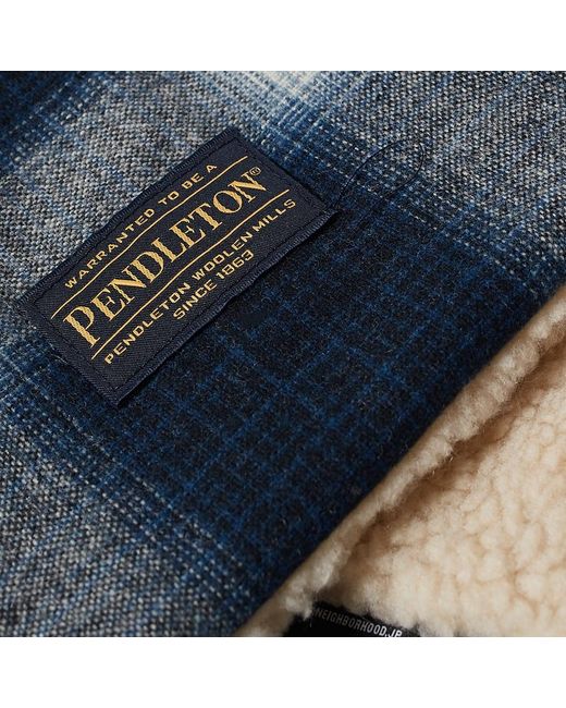 Neighborhood X Pendleton Check Boa Muffler in Blue for Men | Lyst