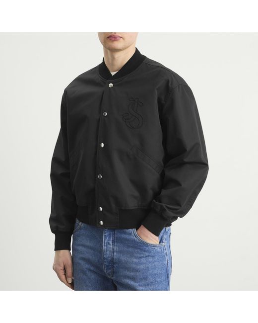 Jil Sander Black Snap Closure Varsity Jacket for men
