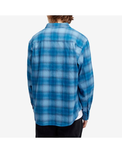 Thisisneverthat Blue Flannel Check Shirt for men