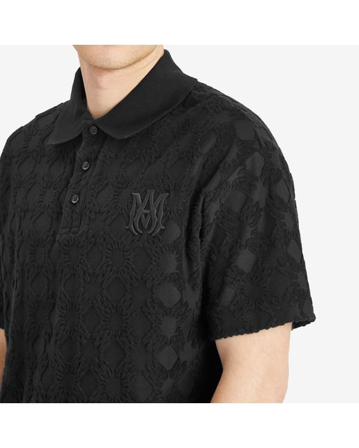 Amiri Black Ma Quad Toweling Polo for men
