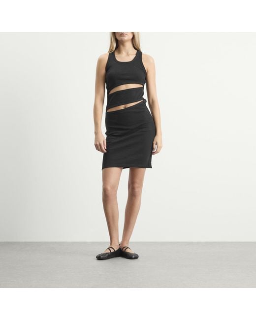 Coperni Black Spiral Tank Dress