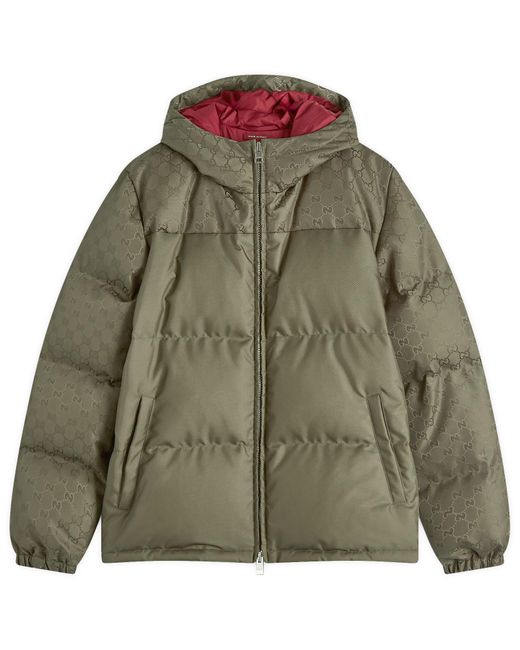 Gucci Green Jacquard Gg Down Jacket for men