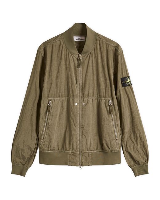 Stone Island Green Nylon Metal Watro-Tc Econyl Bomber Jacket for men
