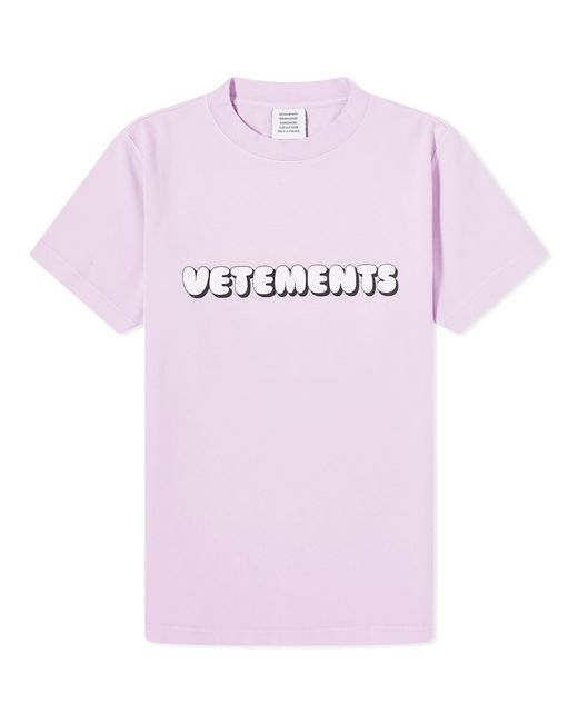 Vetements Pink Bubble Gum Logo Fitted T-Shirt