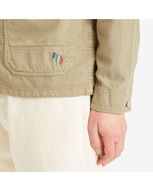 Paul Smith Natural Broad Stripe Zebra Chore Jacket for men