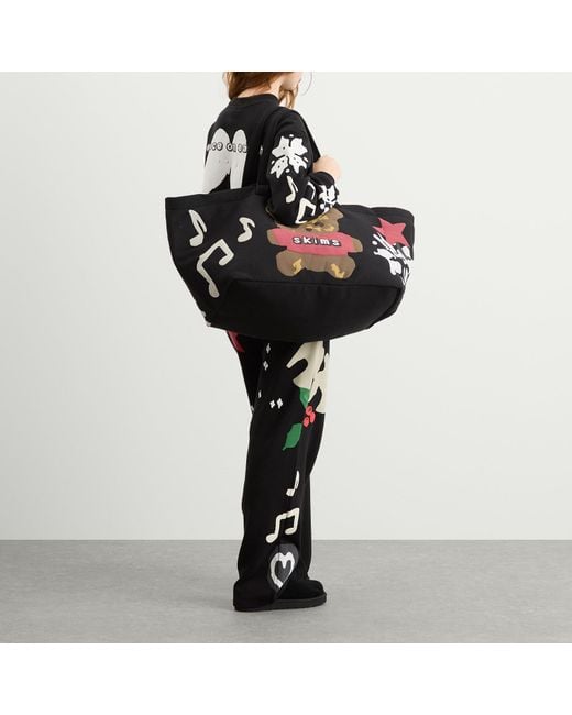 Skims Black X Cpfm Fleece Carryall Tote