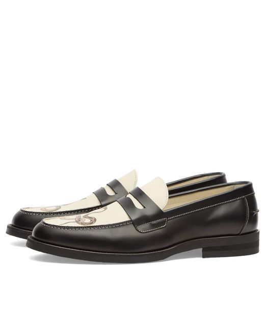 Duke & Dexter Black Wilde Snake Penny Loafer for men