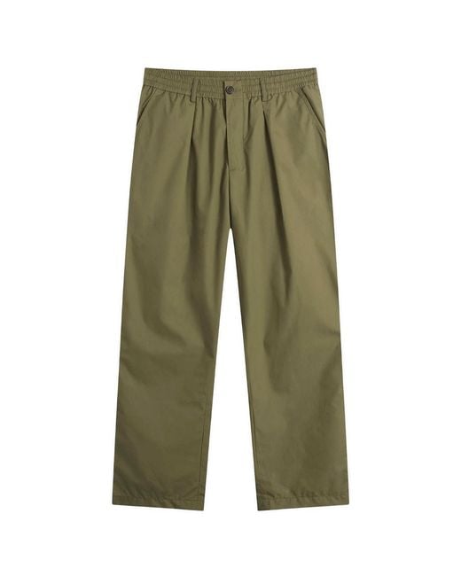 Universal Works Green Recycled Poly Tech Pleated Track Pant for men
