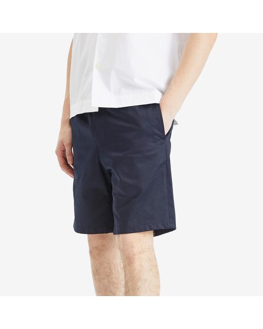 AMI Blue Elasticated Waist Cotton Shorts for men