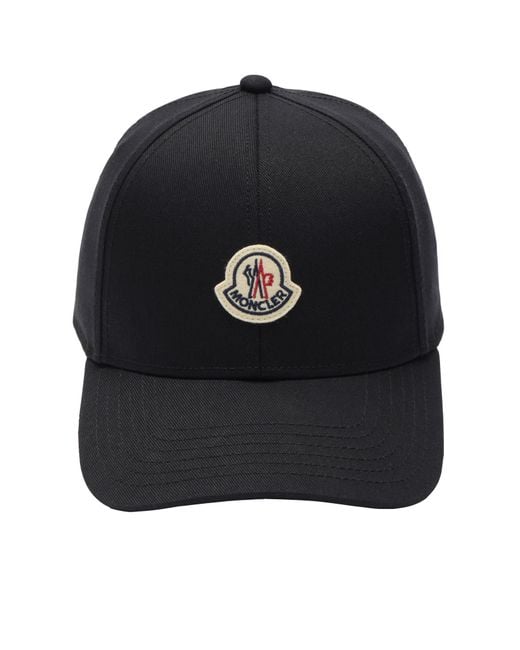 Moncler Black Baseball Cap for men