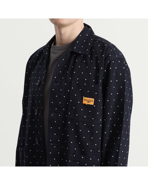 Service Works Blue Polka Dot Chore Shirt Jacket for men