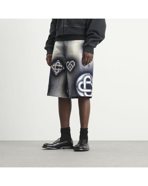 Casablanca Black Pearlescent Monogram Denim Shorts for men