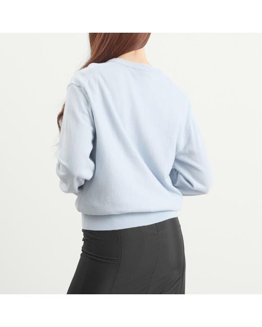 DUNST Blue Soft V-Neck Sweater