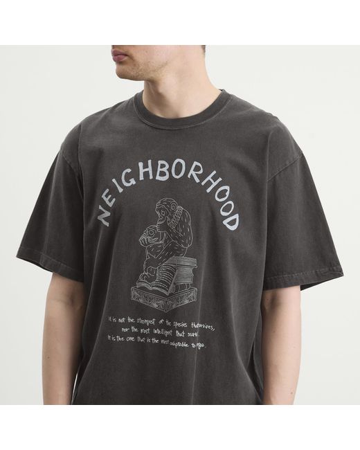 Neighborhood Black Ss-11 Pigment Dyed T-Shirt for men