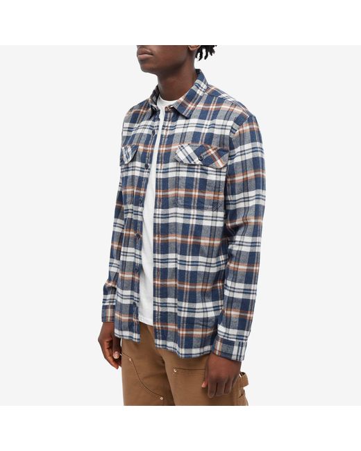 Patagonia Blue Organic Cotton Fjord Flannel Shirt for men